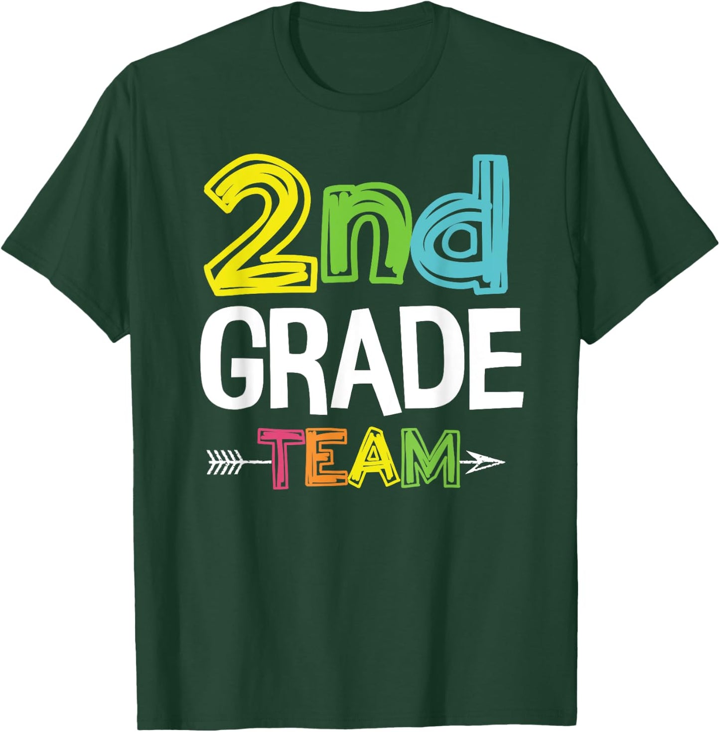 2nd Grade Team 2nd Grade Squad Teacher Gifts Women Girls Kids T-Shirt - T-Shirt | Forest