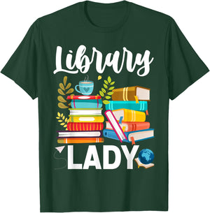 Funny Library Lady Librarian Library Assistant T-Shirt - T-Shirt | Forest