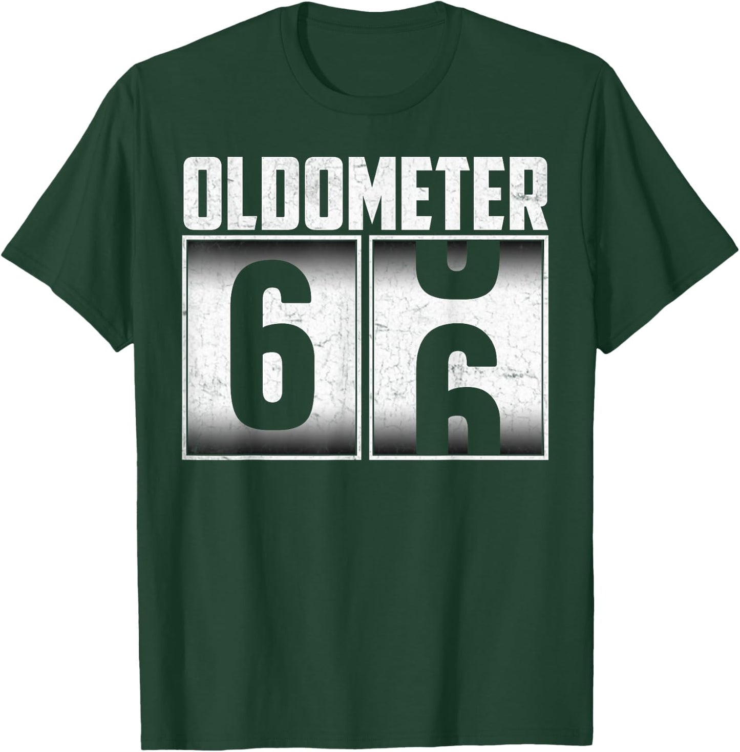 Vintage Oldometer 66 Biker Riding 66th Birthday 66 Years Old T-Shirt - T-Shirt | Forest