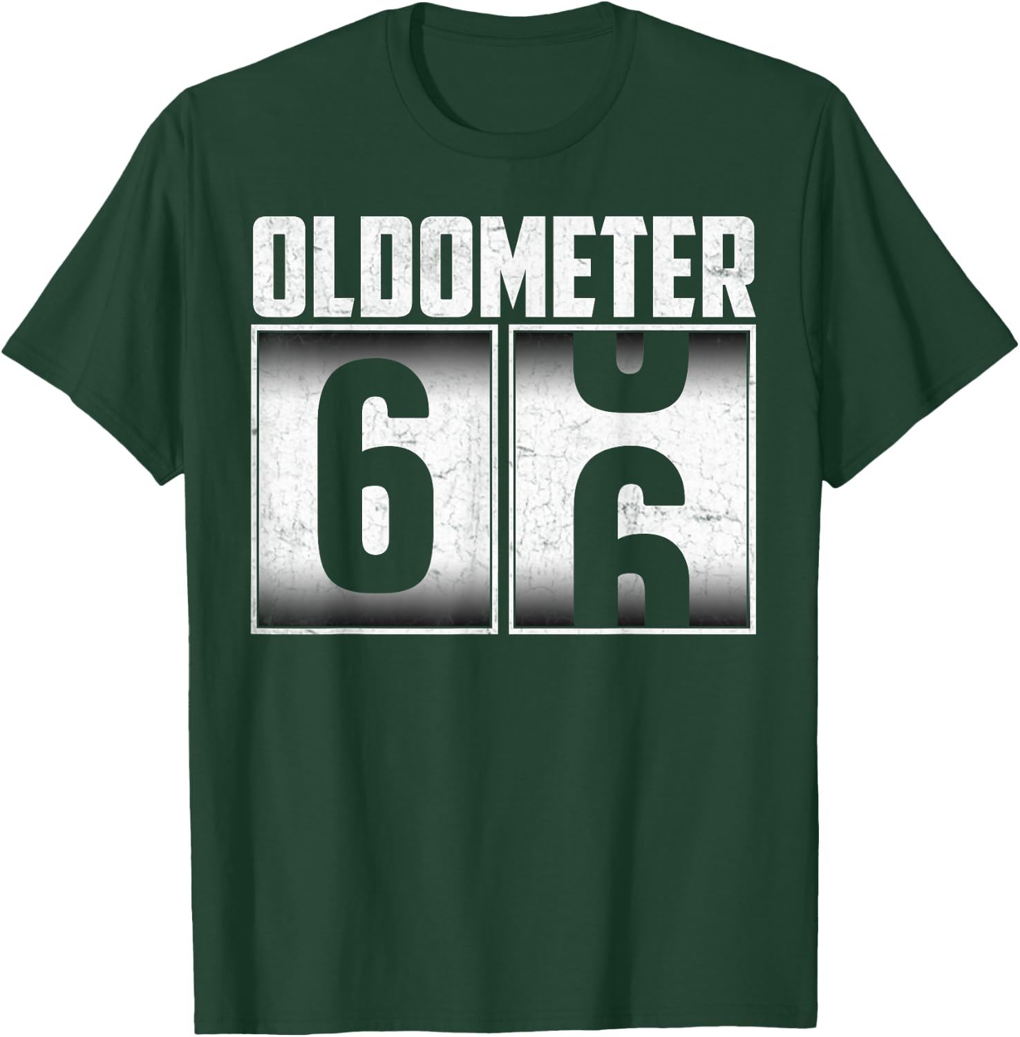 Vintage Oldometer 66 Biker Riding 66th Birthday 66 Years Old T-Shirt - T-Shirt | Forest