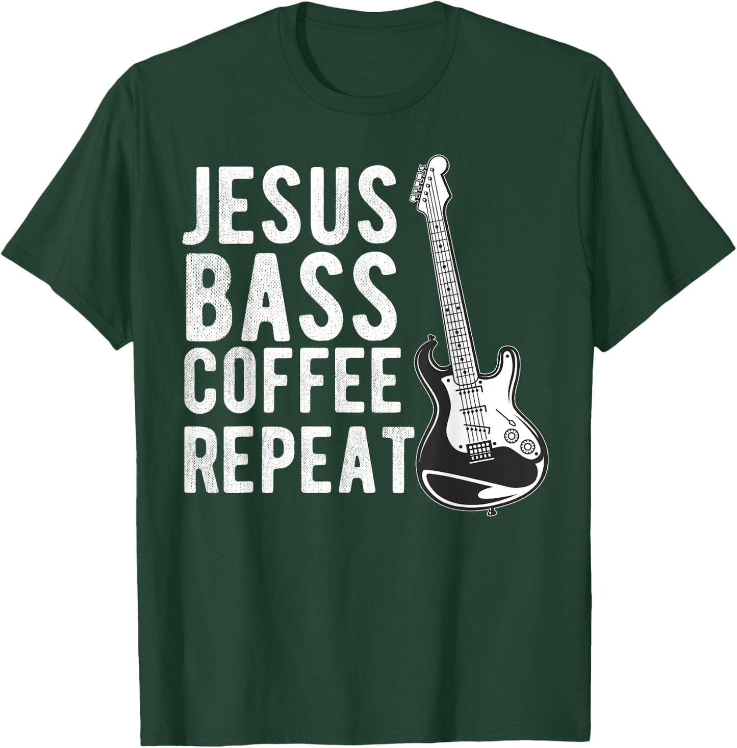 Christian Bass Guitar Player Worship Jesus Bassist Music T-Shirt - T-Shirt | Forest