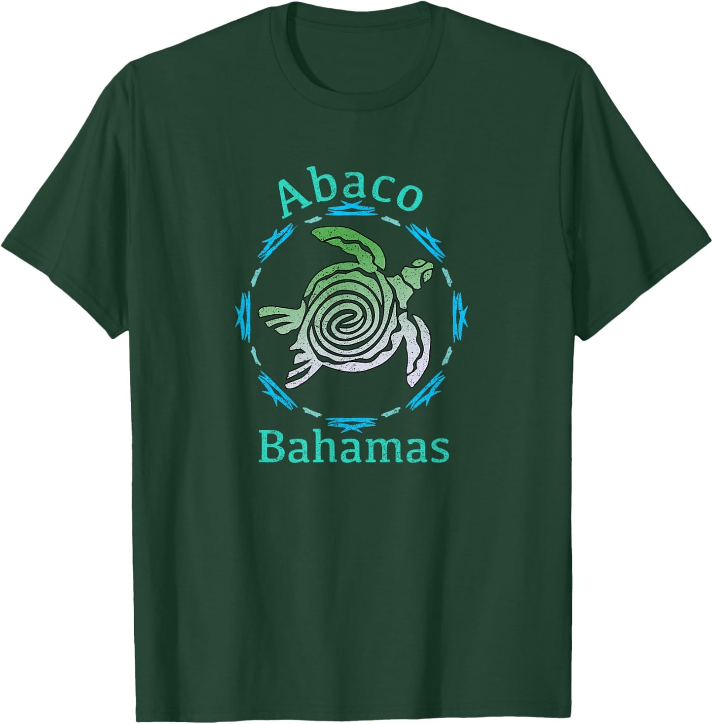 Abaco Bahamas Vintage Tribal Turtle T-Shirt - T-Shirt | Forest