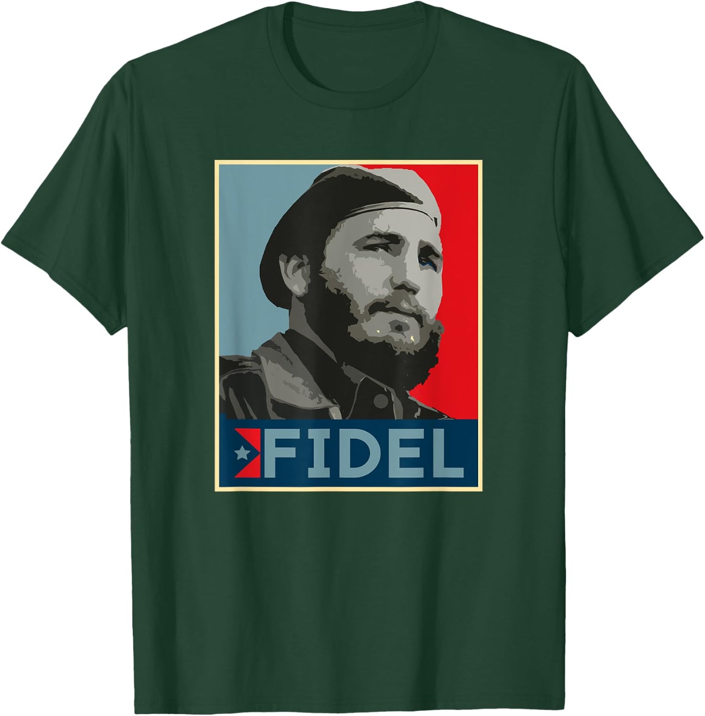 Distractful Fidel Castro - Black, Small, Men's Classic Fit, Short Sleeve, Cotton, Imported, Political T-Shirt - T-Shirt | Forest