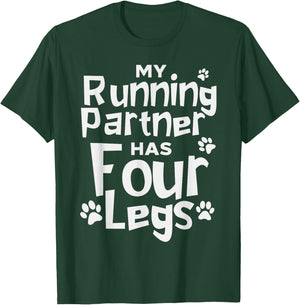 Funny Running Shirt Dog Marathon Runners Four Legs T-Shirt - T-Shirt | Forest