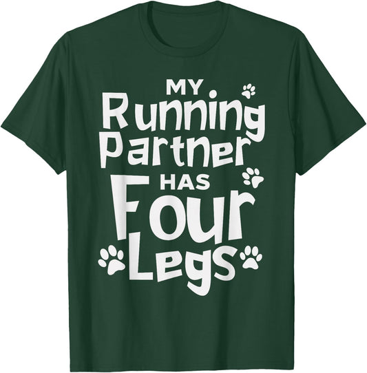 Funny Running Shirt Dog Marathon Runners Four Legs T-Shirt - T-Shirt | Forest
