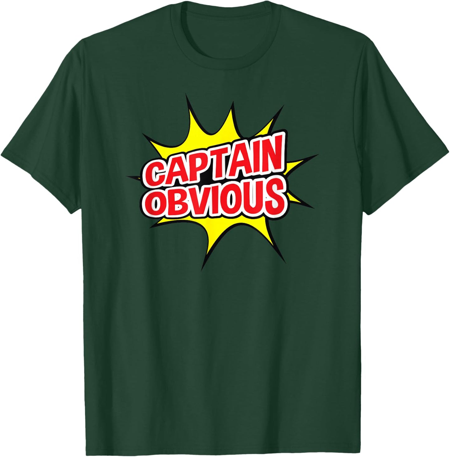 Captain Obvious Superhero Pow Punch Art Comic T-Shirt - T-Shirt | Forest