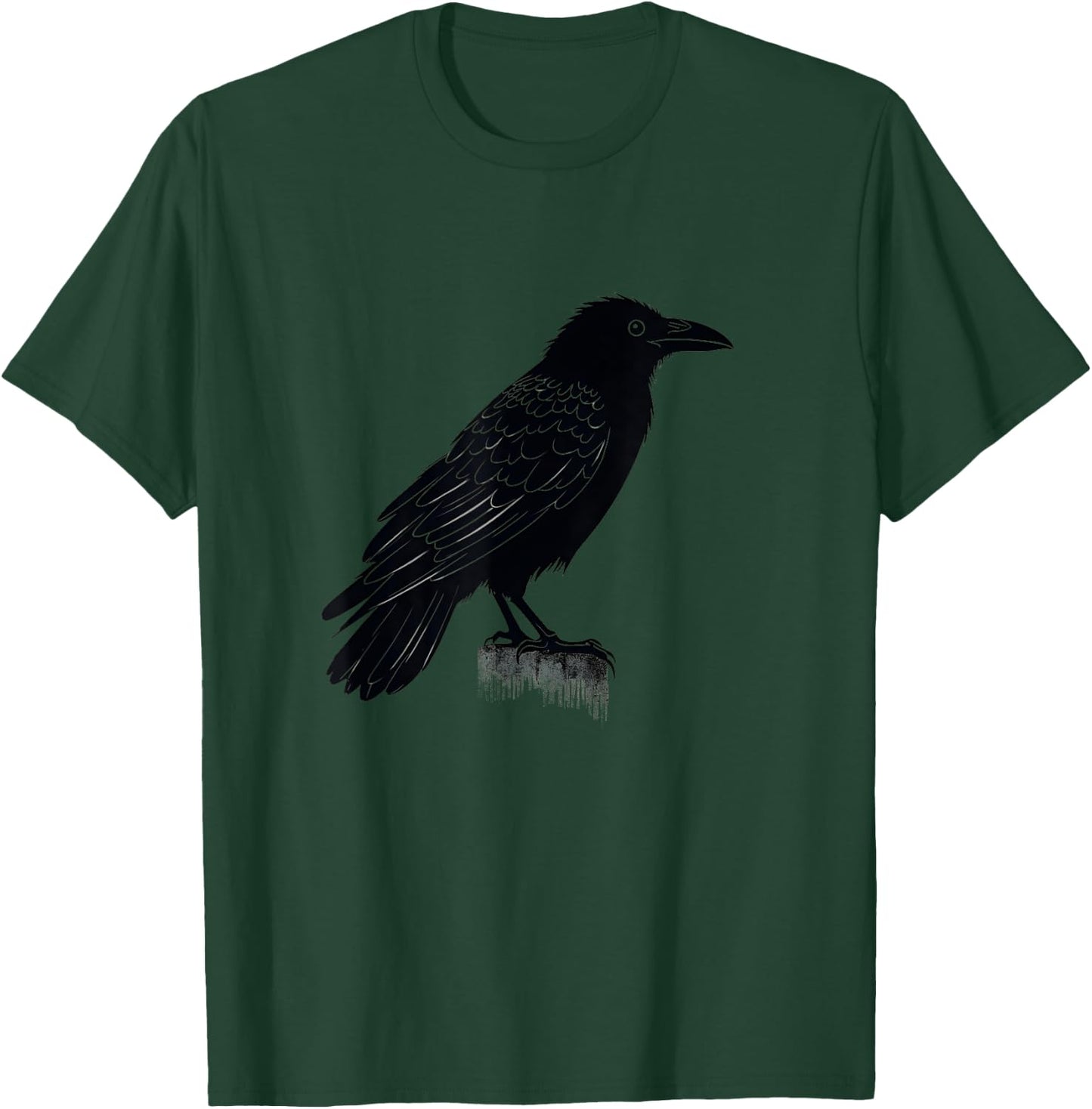 Vintage Crow Black Illustration Raven T-Shirt - T-Shirt | Forest