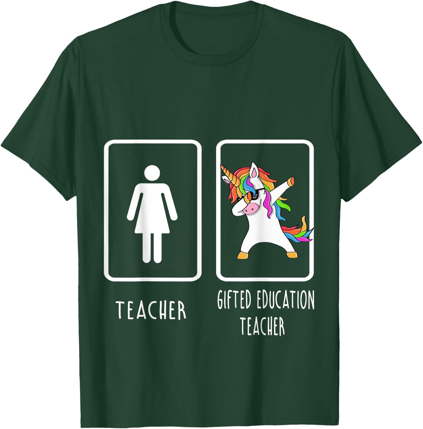 GIFTED EDUCATION TEACHER Unicorn Shirt Men Women Kids T-Shirt - T-Shirt | Forest