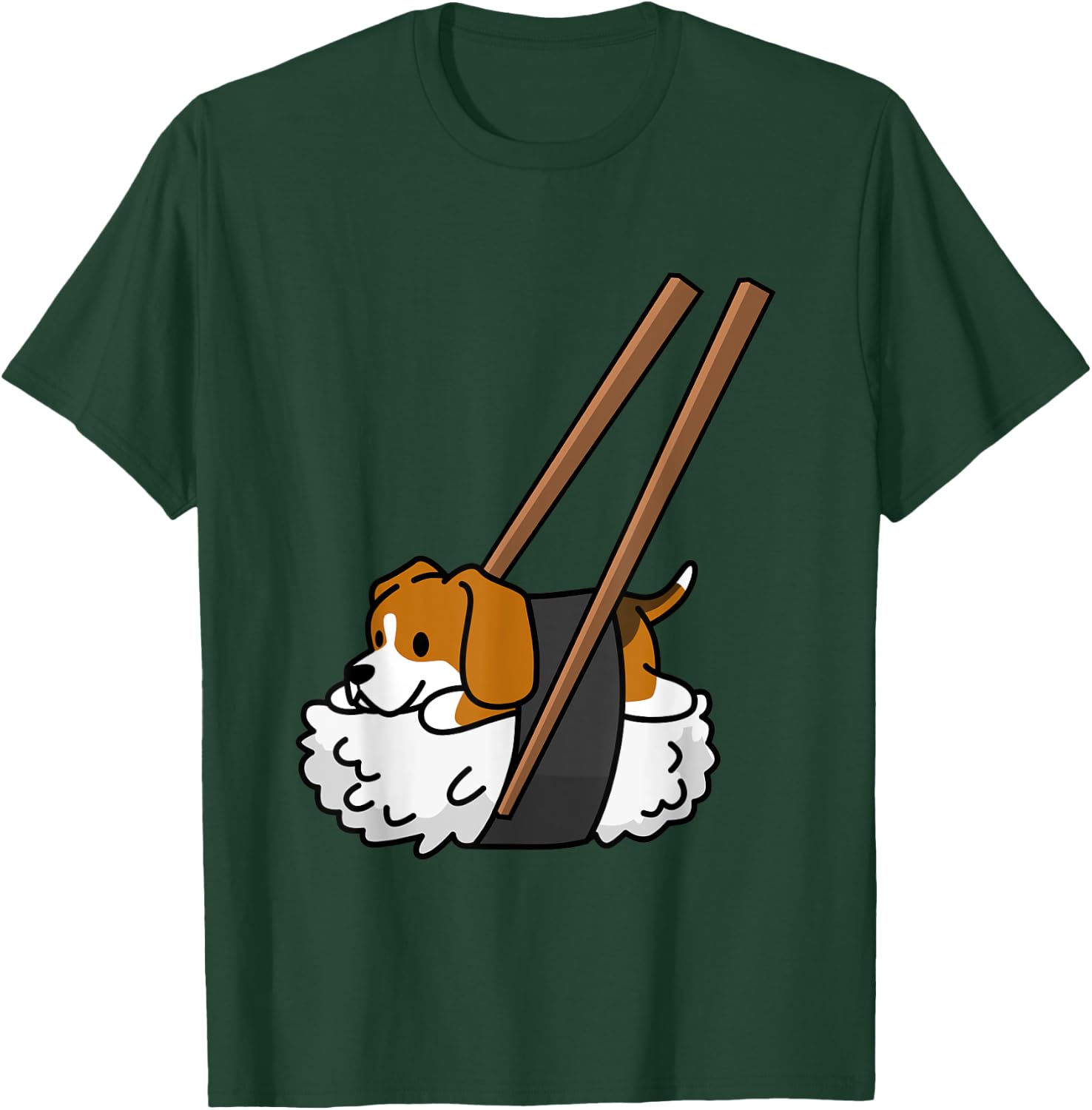 Beagle Nigiri Sushi Funny Dog Shirt T-Shirt - T-Shirt | Forest