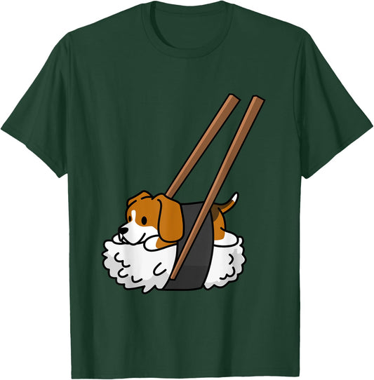 Beagle Nigiri Sushi Funny Dog Shirt T-Shirt - T-Shirt | Forest