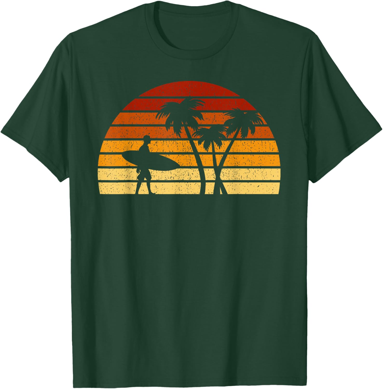 Vintage Sun Surfing Gift Surfers and Surfers T-Shirt - T-Shirt | Forest