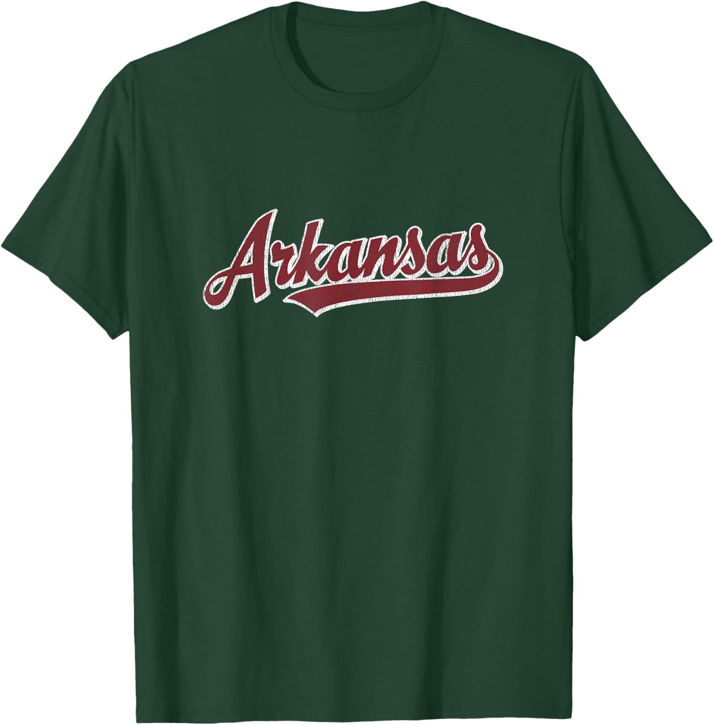 Arkansas T Shirt Vintage Sports Design Retro Script T-Shirt - T-Shirt | Forest