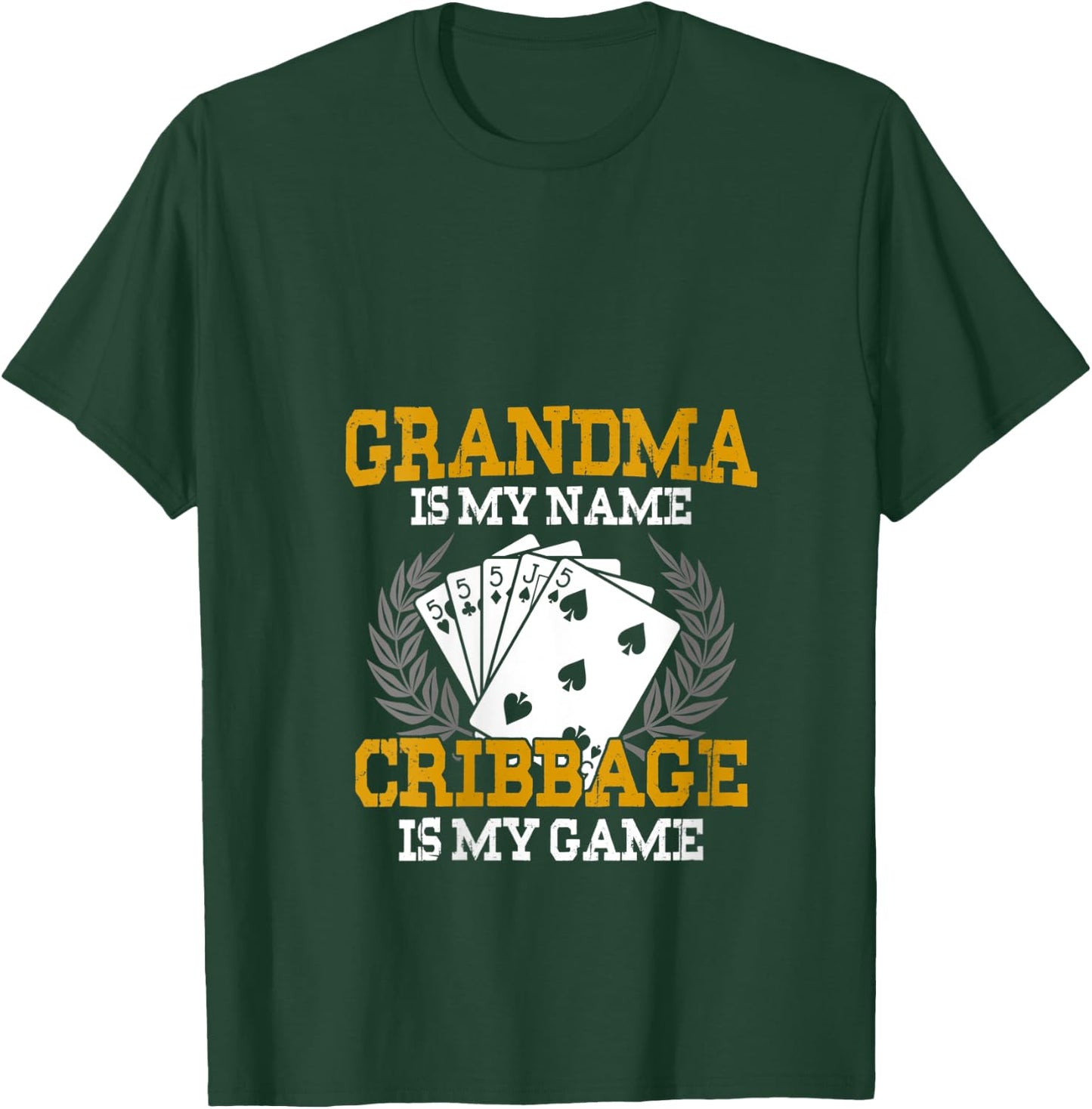 Grandma Is My Name Cribbage Is My Game - Crib Funny Gift V-Neck T-Shirt - T-Shirt | Forest