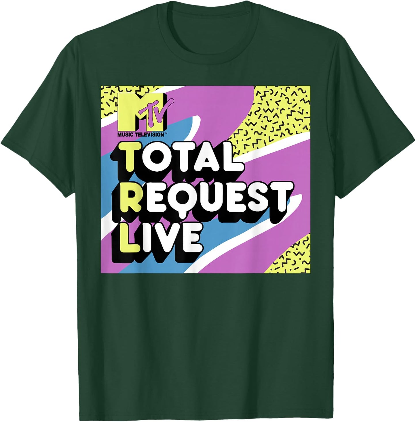 MTV Total Request Live 90's Colorful Pattern Graphic T-Shirt - T-Shirt | Forest