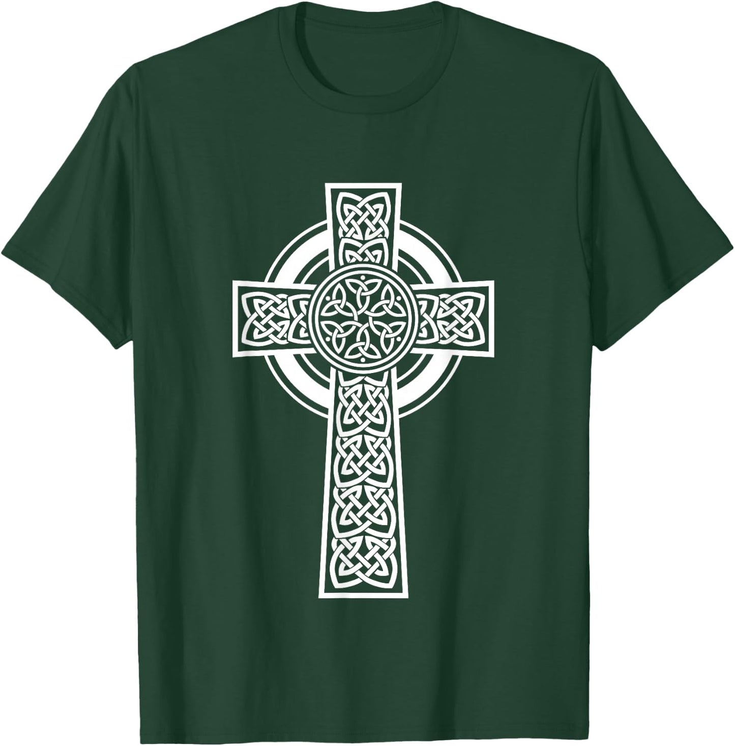 Irish Celtic Knotwork Cross T-Shirt - T-Shirt | Forest