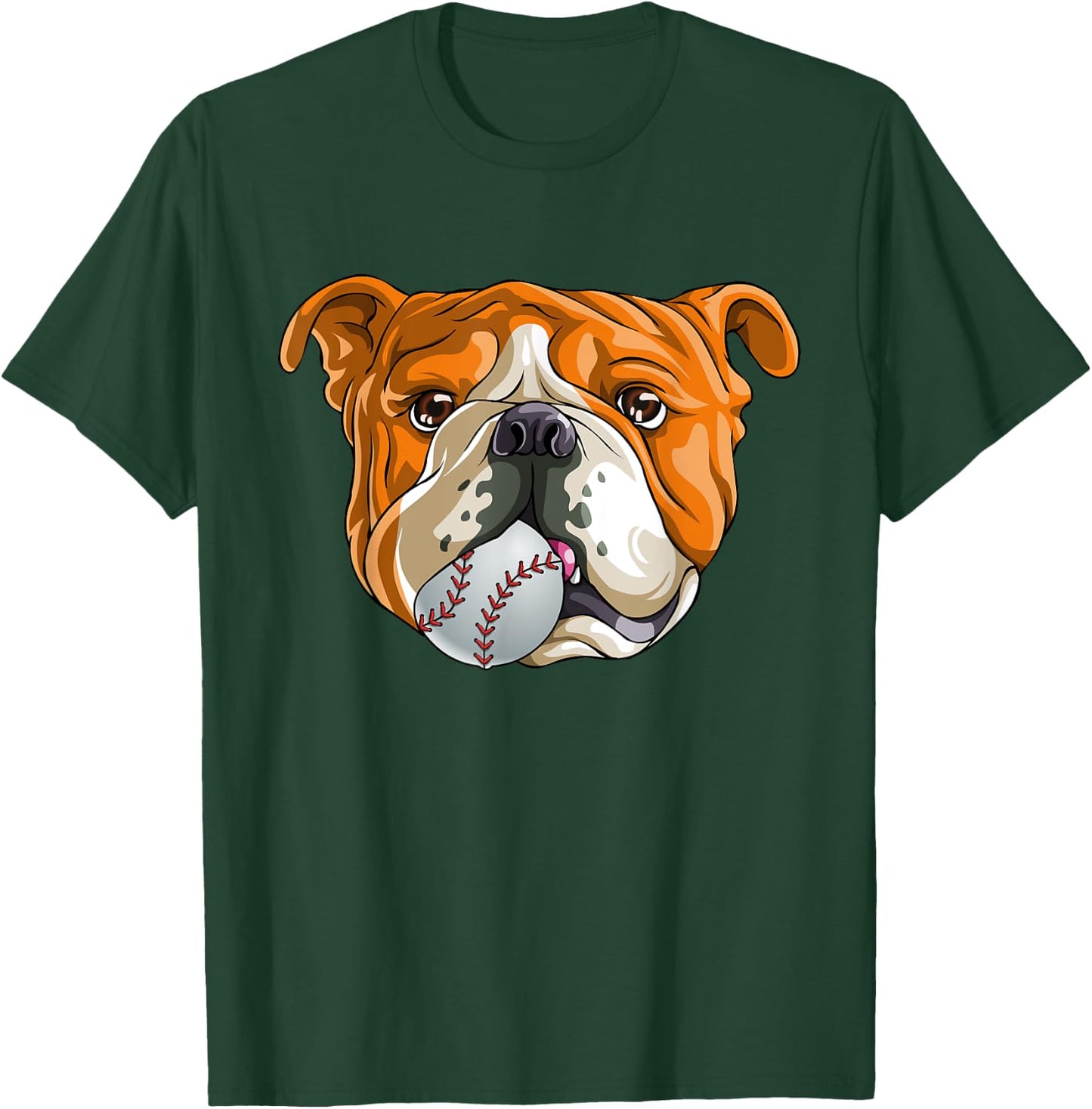 English Bulldog Baseball T Shirt Dog Funny Cute Lover T-Shirt - T-Shirt | Forest