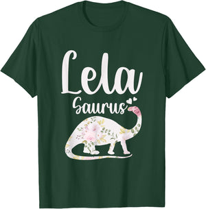 Lela Saurus Grandma Mother's Day Thanksgiving Christmas T-Shirt - T-Shirt | Forest