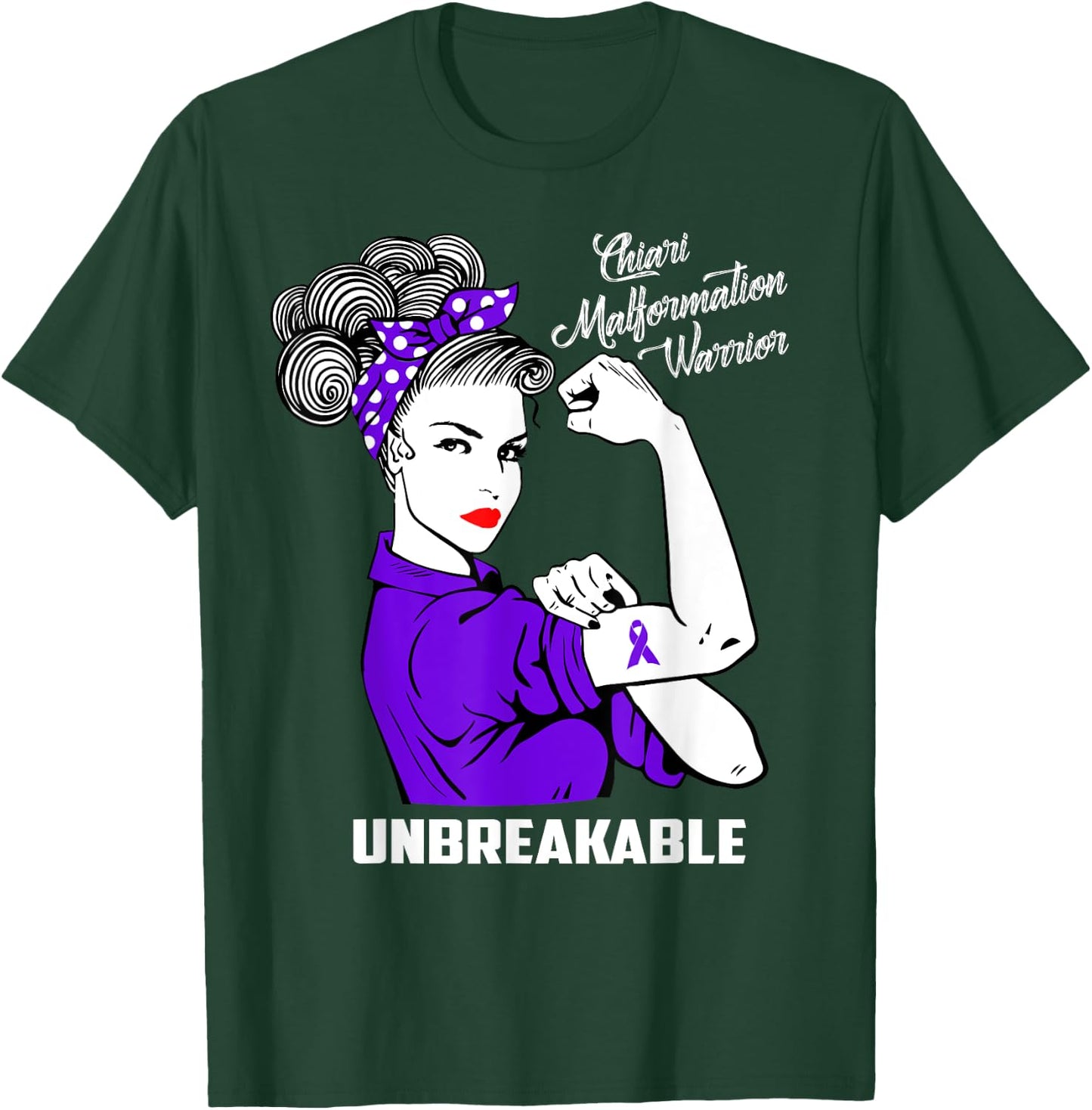 Chiari Malformation Warrior Unbreakable Shirt Awareness Gift T-Shirt - T-Shirt | Forest