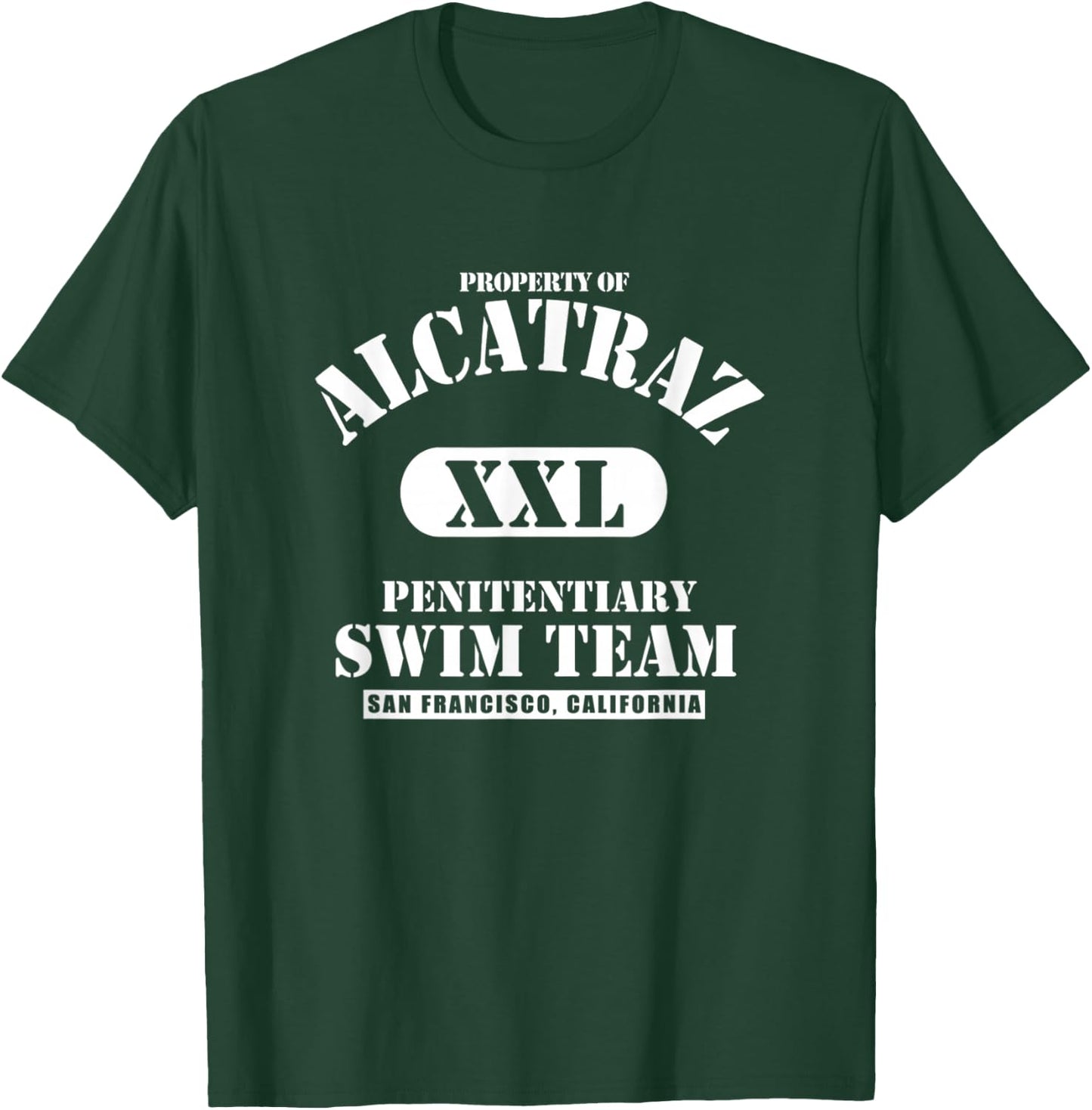 Property Of Alcatraz XXL Penitentiary Swim Team T-Shirt - T-Shirt | Forest