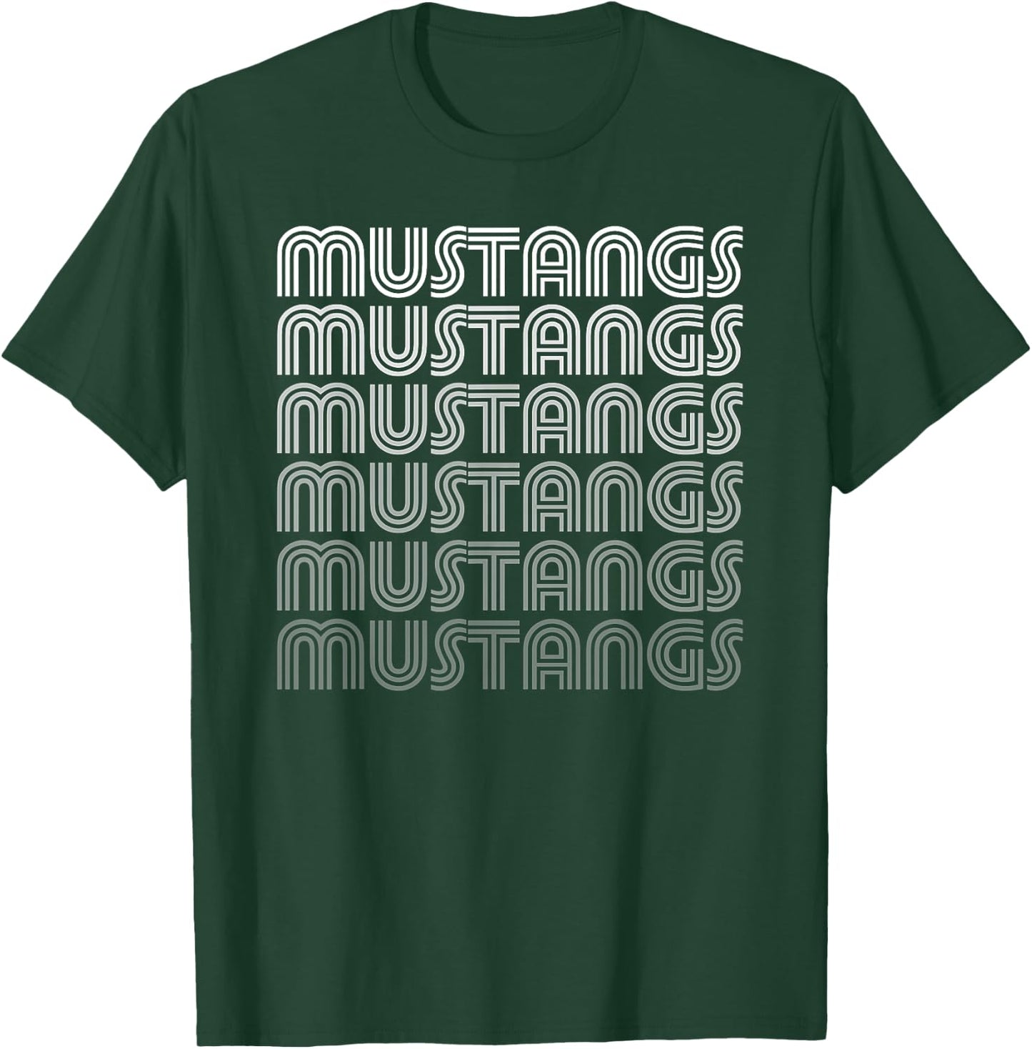 Vintage Animal Fan Vintage Mustangs - Kids, Adults - Black - Short Sleeve - Small - Classic Fit - Cotton 60%, Polyester 40% T-Shirt - T-Shirt | Forest