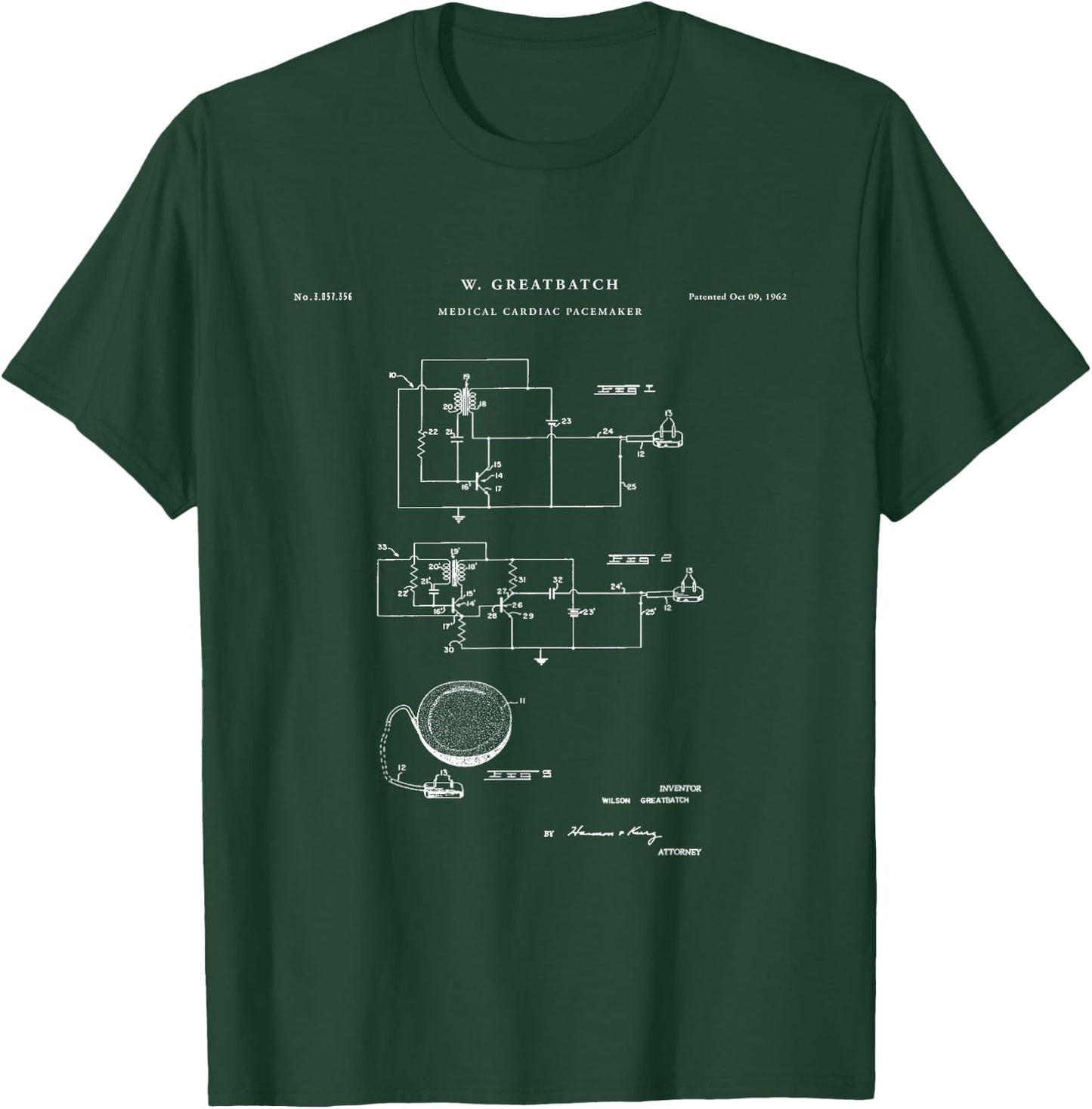 Patent Shirts Pacemaker Patent - Medical T-Shirt - T-Shirt | Forest
