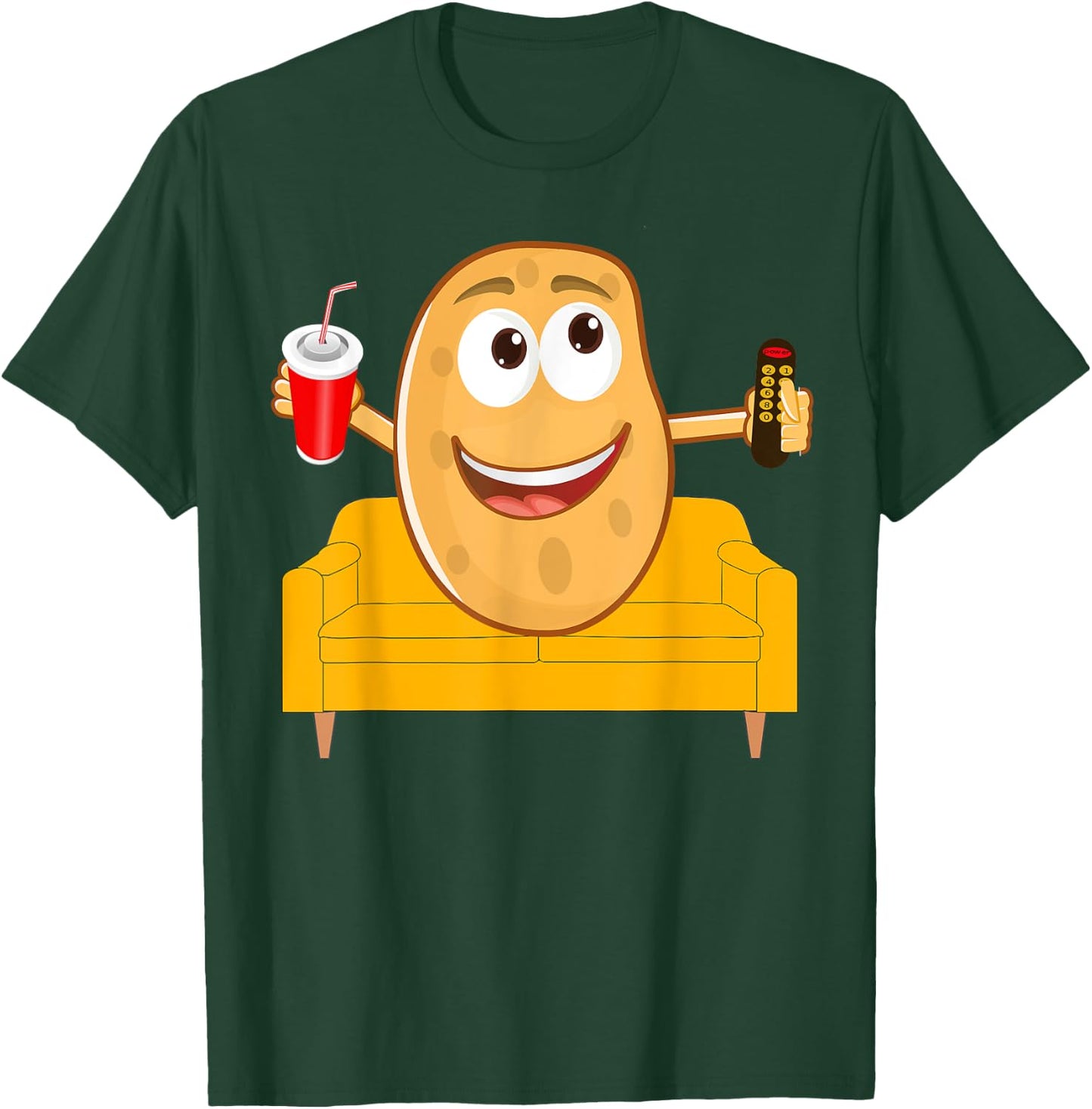 Couch Potato Shirt, Funny Halloween Costume Gag Gift T-Shirt - T-Shirt | Forest