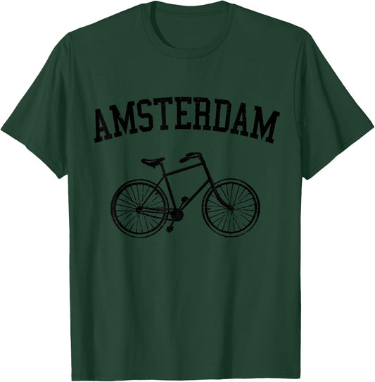Amsterdam - Netherlands Bicycle Bike Holland Gift T-Shirt - T-Shirt | Forest