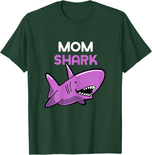 Mom Shark Funny Family T-Shirt - T-Shirt | Forest