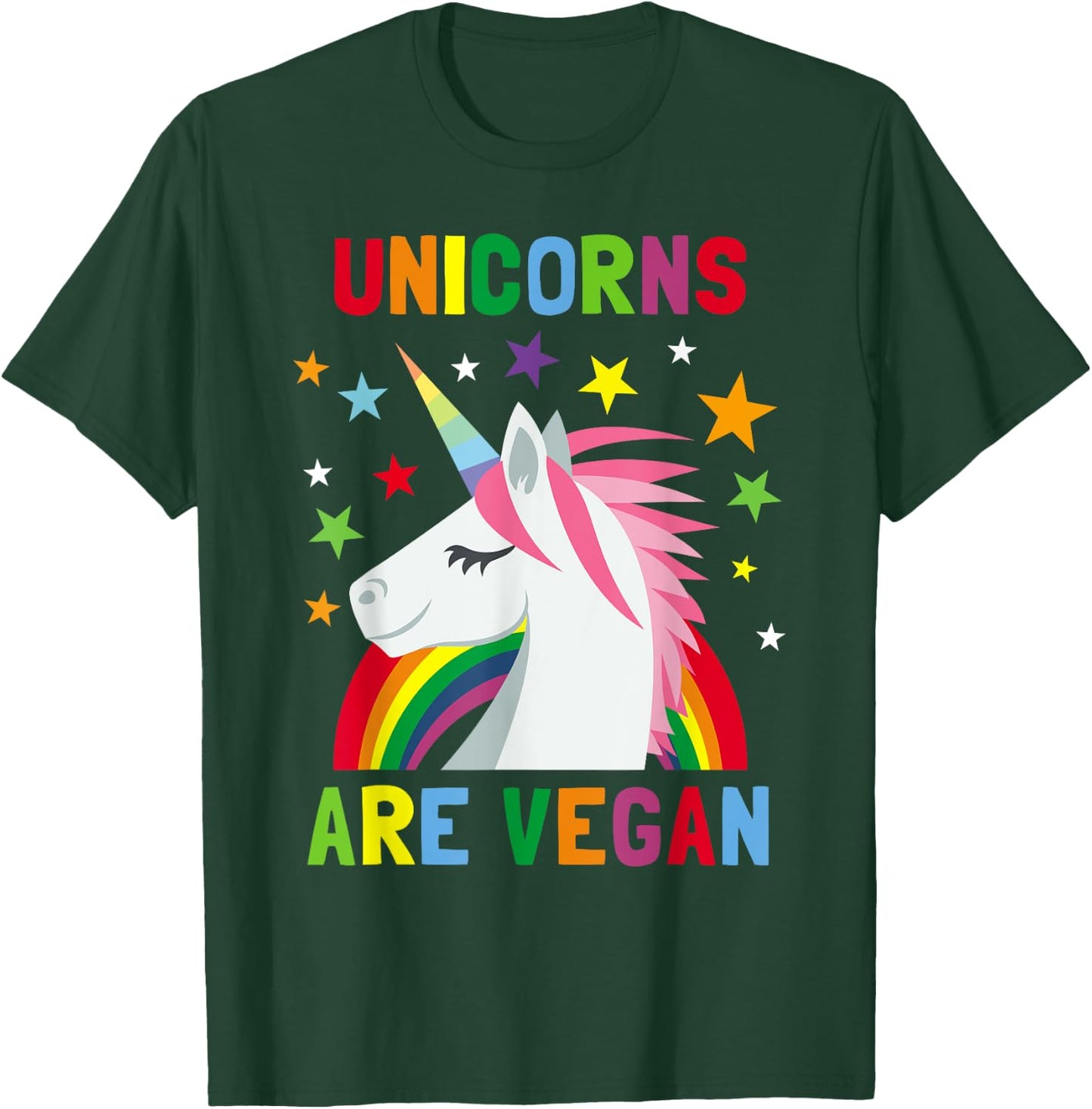 Unicorns Are Vegan Rainbow Plant-based Diet Vegans T-Shirt - T-Shirt | Forest
