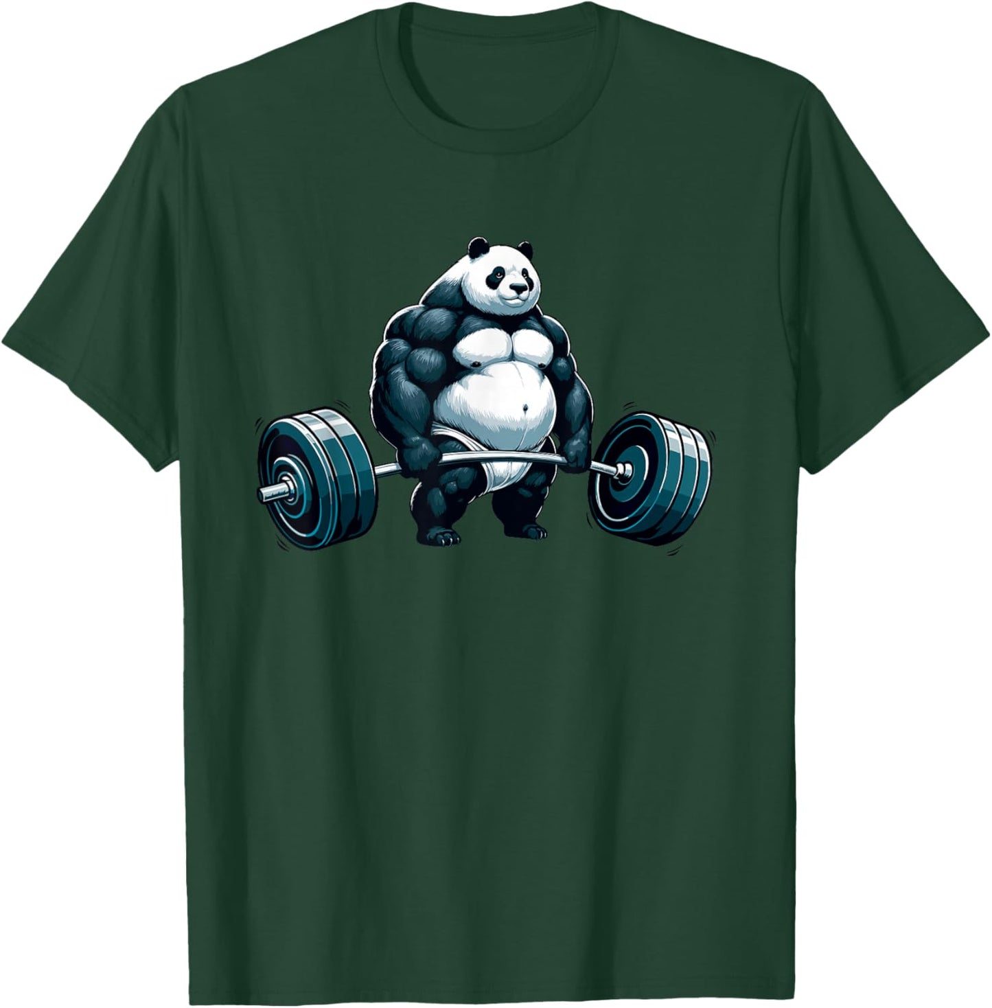 Workout Panda Deadlifter Funny Gym Lifting Motivation T-Shirt - T-Shirt | Forest