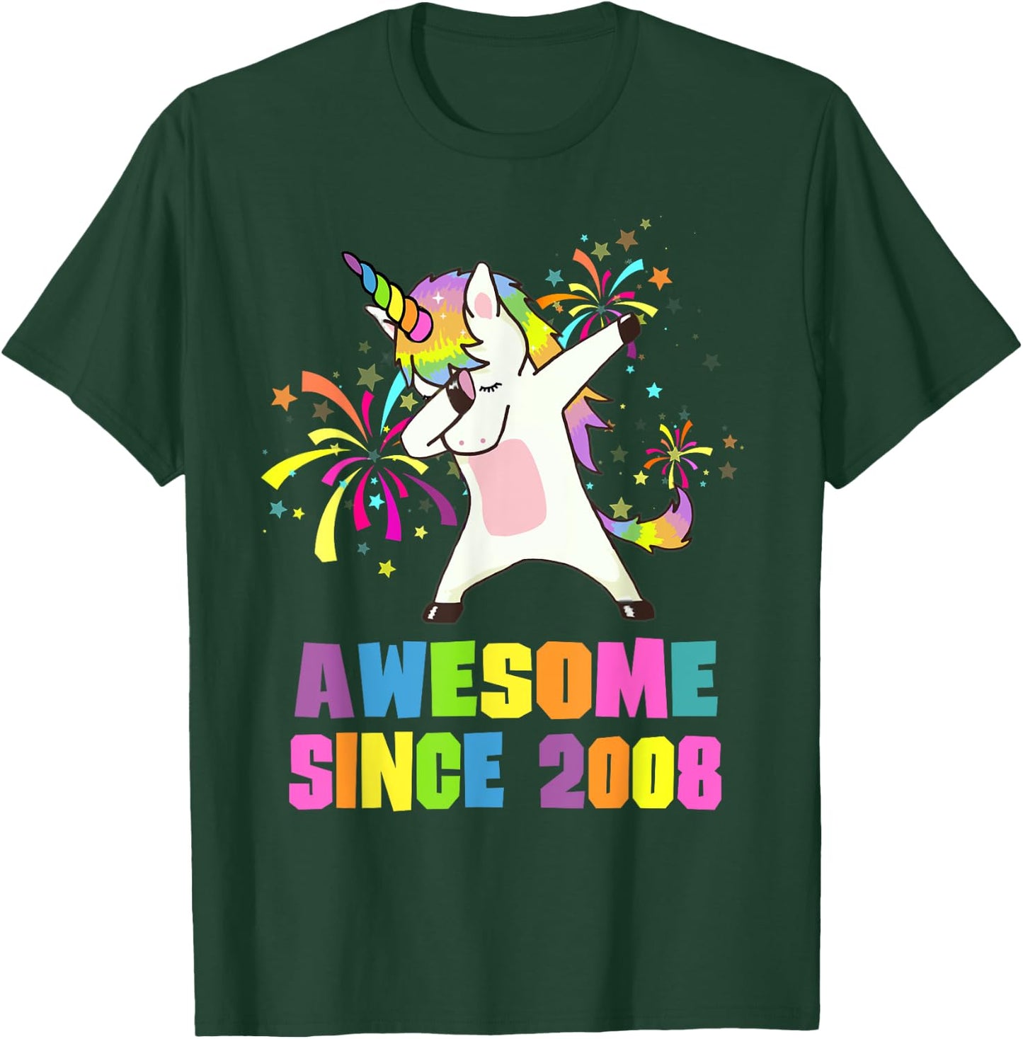 Awesome Since 2008 Unicorn 17 Years Old 17th Birthday T-Shirt - T-Shirt | Forest