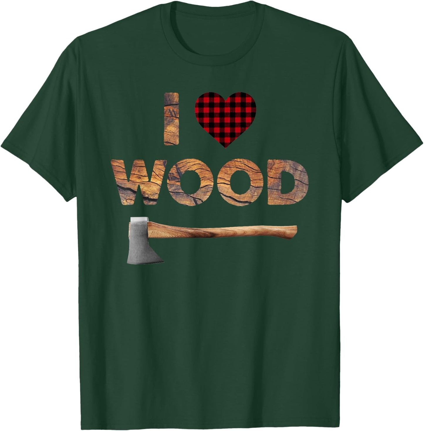 I Love Wood Lumberjack Heart Halloween Costume T-Shirt - T-Shirt | Forest