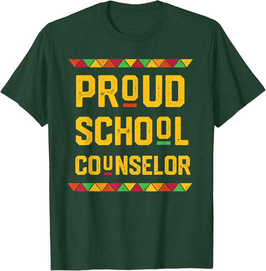 Proud School Counselor T Shirt Black History Month Shirt T-Shirt - T-Shirt | Forest