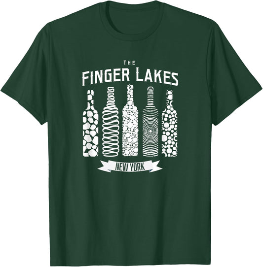 The Finger Lakes Wine Bottle Winery New York Shirt T-Shirt - T-Shirt | Forest