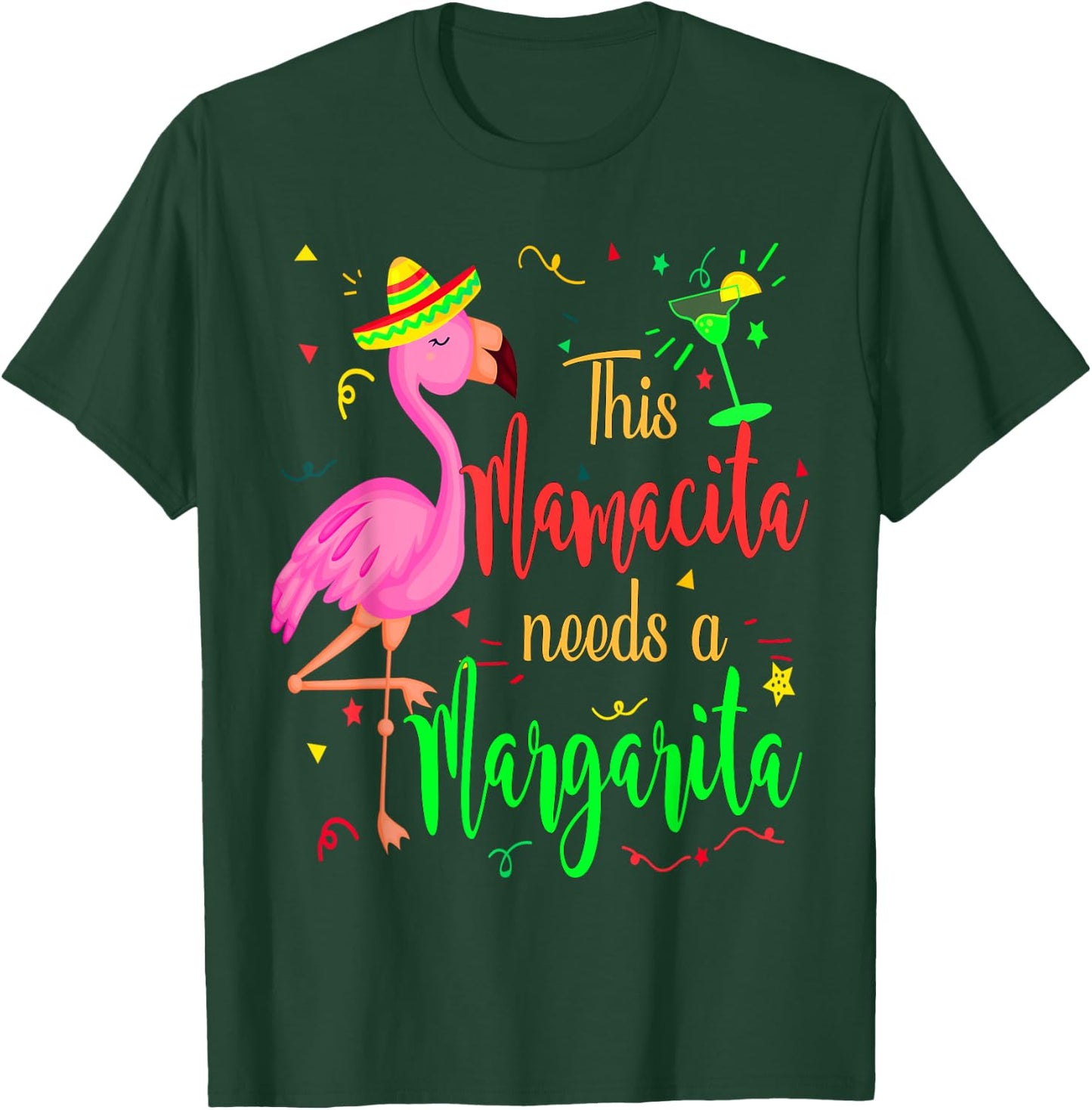 This Mamacita needs a Margarita Shirt Flamingo drinking T-Shirt - T-Shirt | Forest