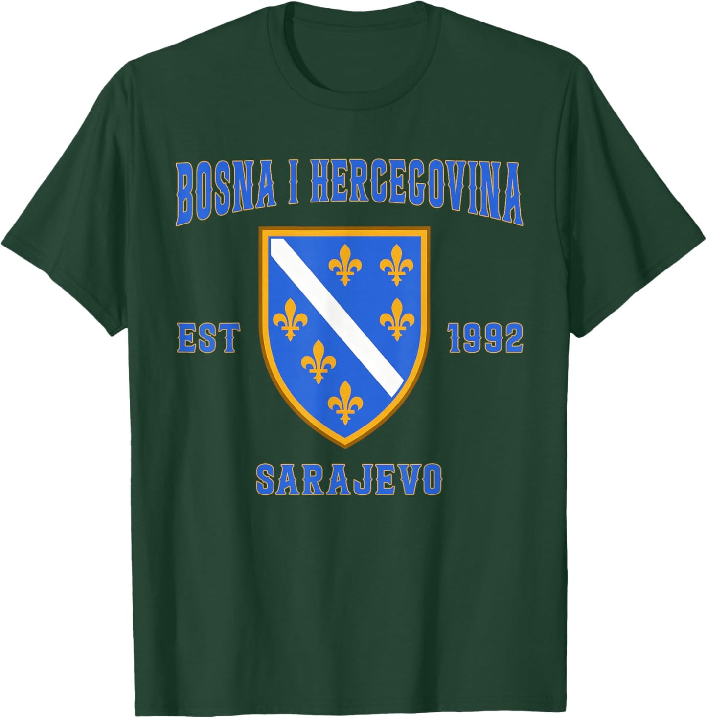 Bosnia I Herzegovina Flag Bosna Pride Heritage T-Shirt - T-Shirt | Forest