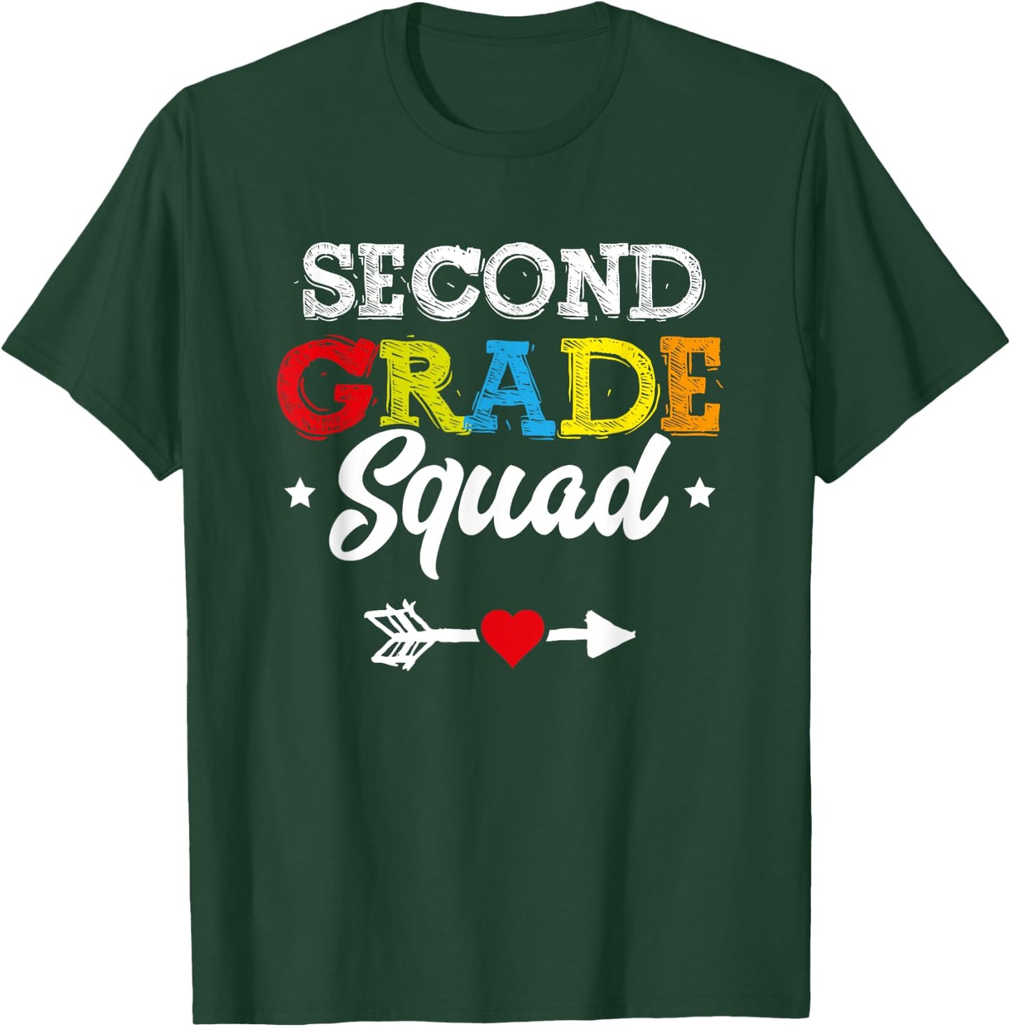 Second Grade Squad Shirt Teacher Student Kids Back To School T-Shirt - T-Shirt | Forest