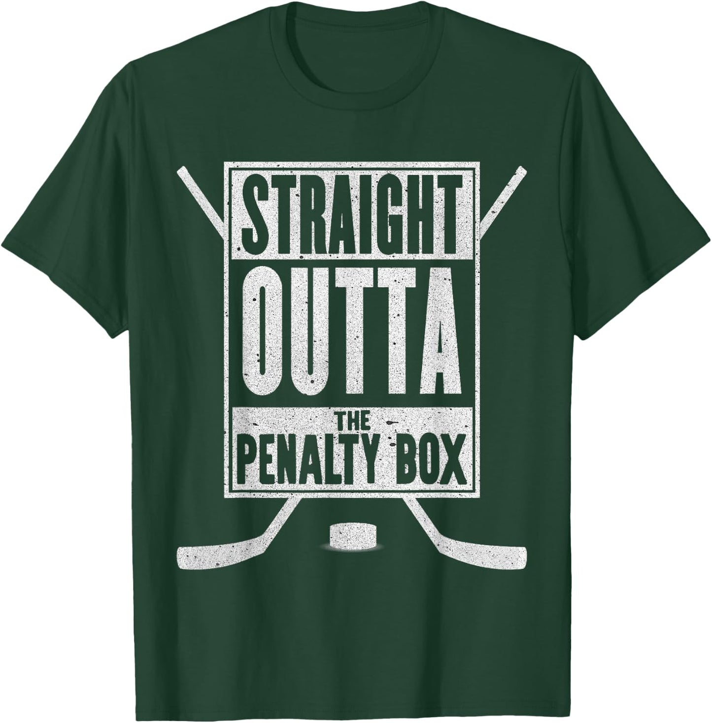 Straight Outta The Penalty Box Funny Ice Hockey Gift T-Shirt - T-Shirt | Forest