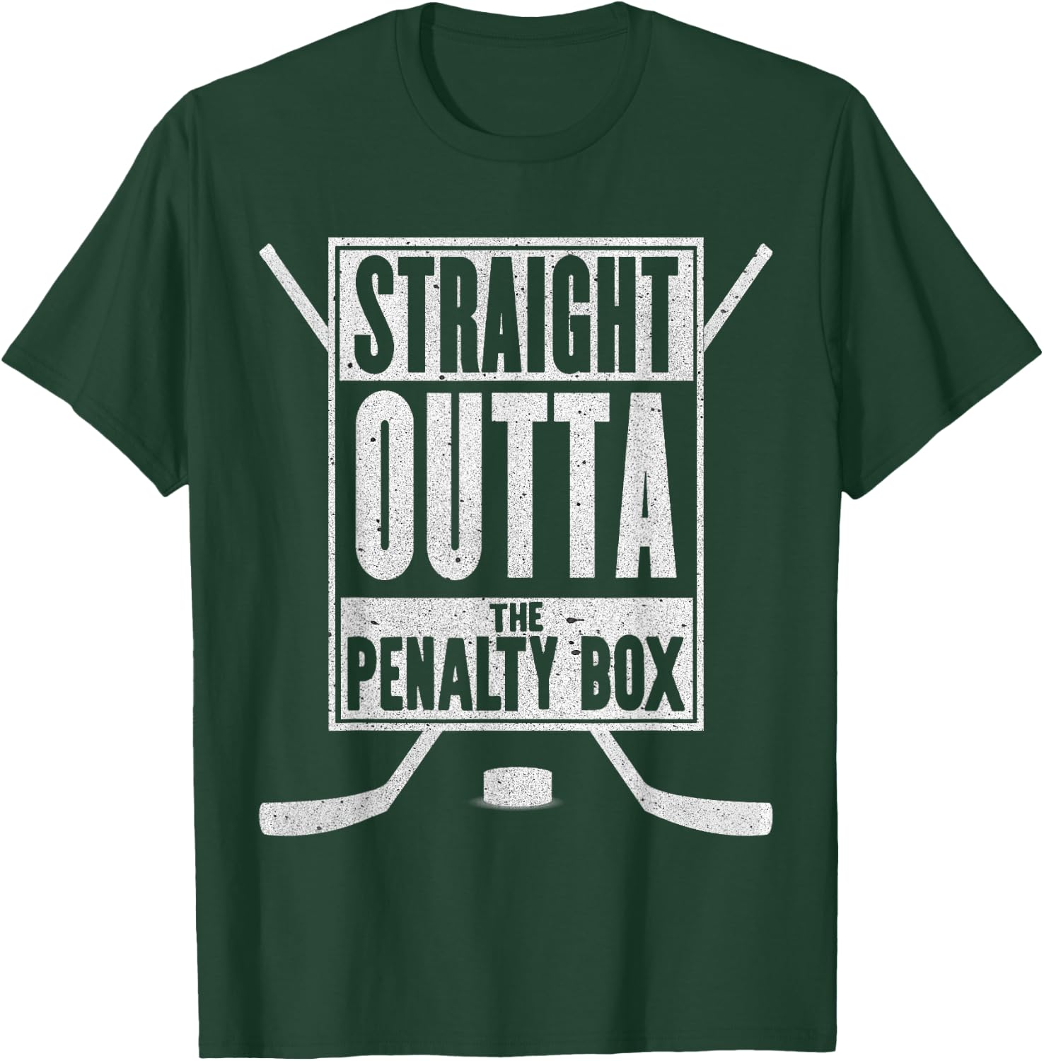 Straight Outta The Penalty Box Funny Ice Hockey Gift T-Shirt - T-Shirt | Forest