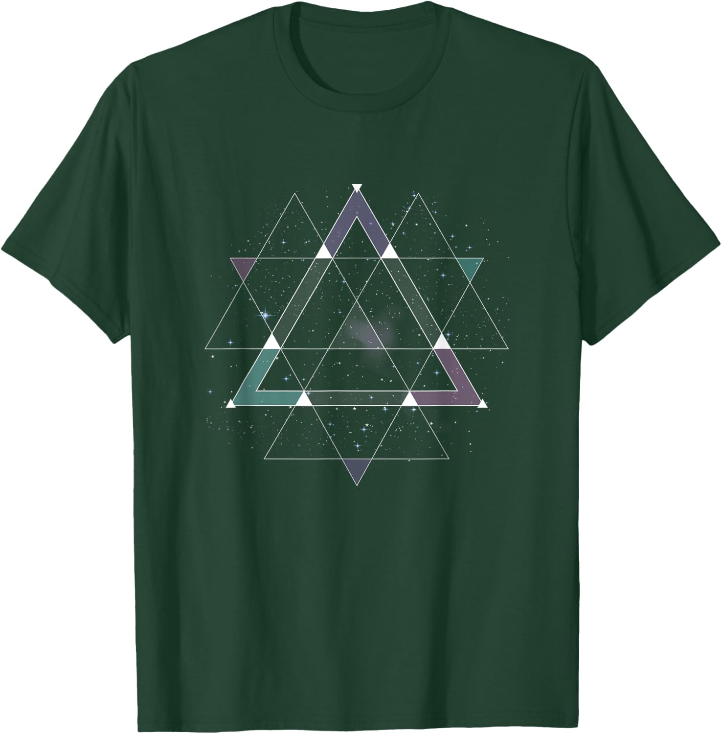 Sacred Geometry Space Psychedelic Spiritual Cosmic Geometric T-Shirt - T-Shirt | Forest