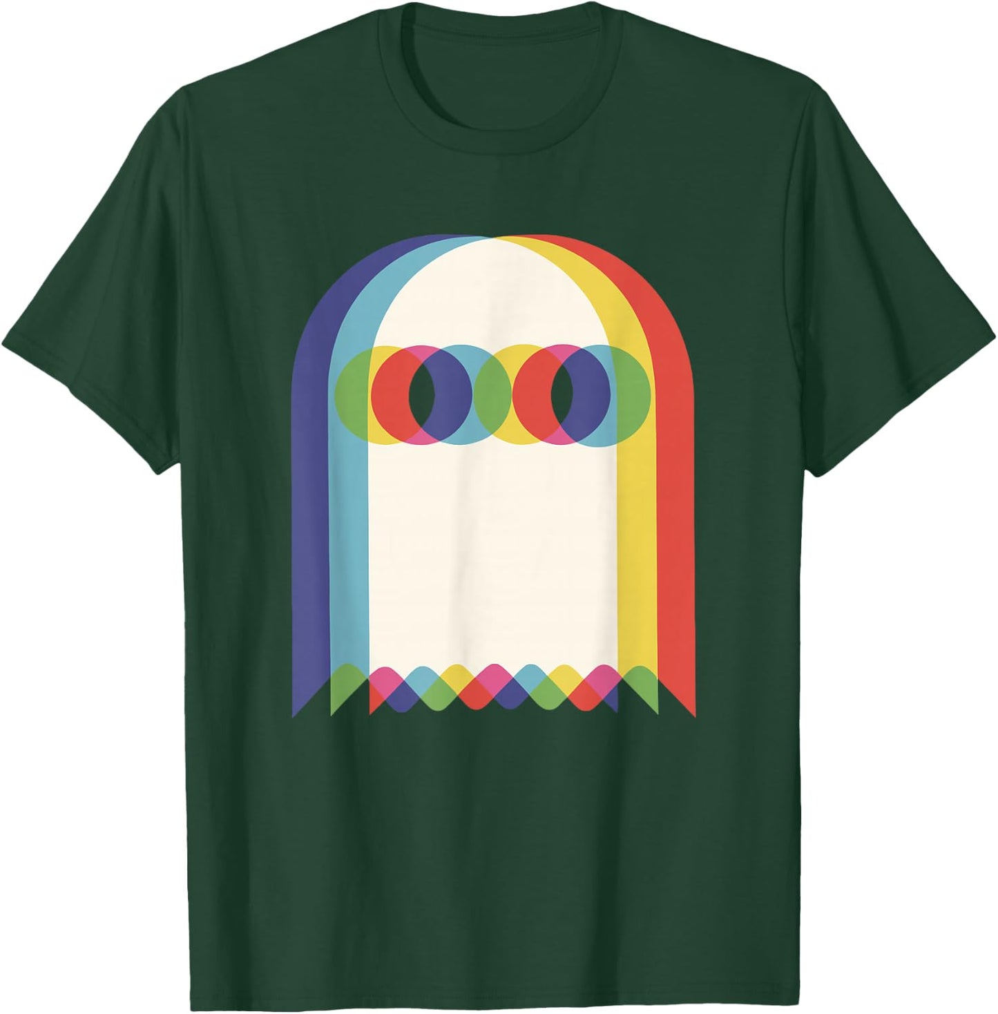 Threadrock Vaporwave Psychedelic Ghost Retro Halloween Techno EDM - Black, Small T-Shirt - T-Shirt | Forest