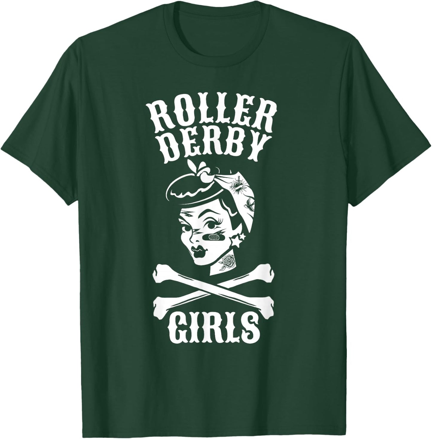 Roller Derby Girls Pinup Flat Track Roller Derby Shirt T-Shirt - T-Shirt | Forest