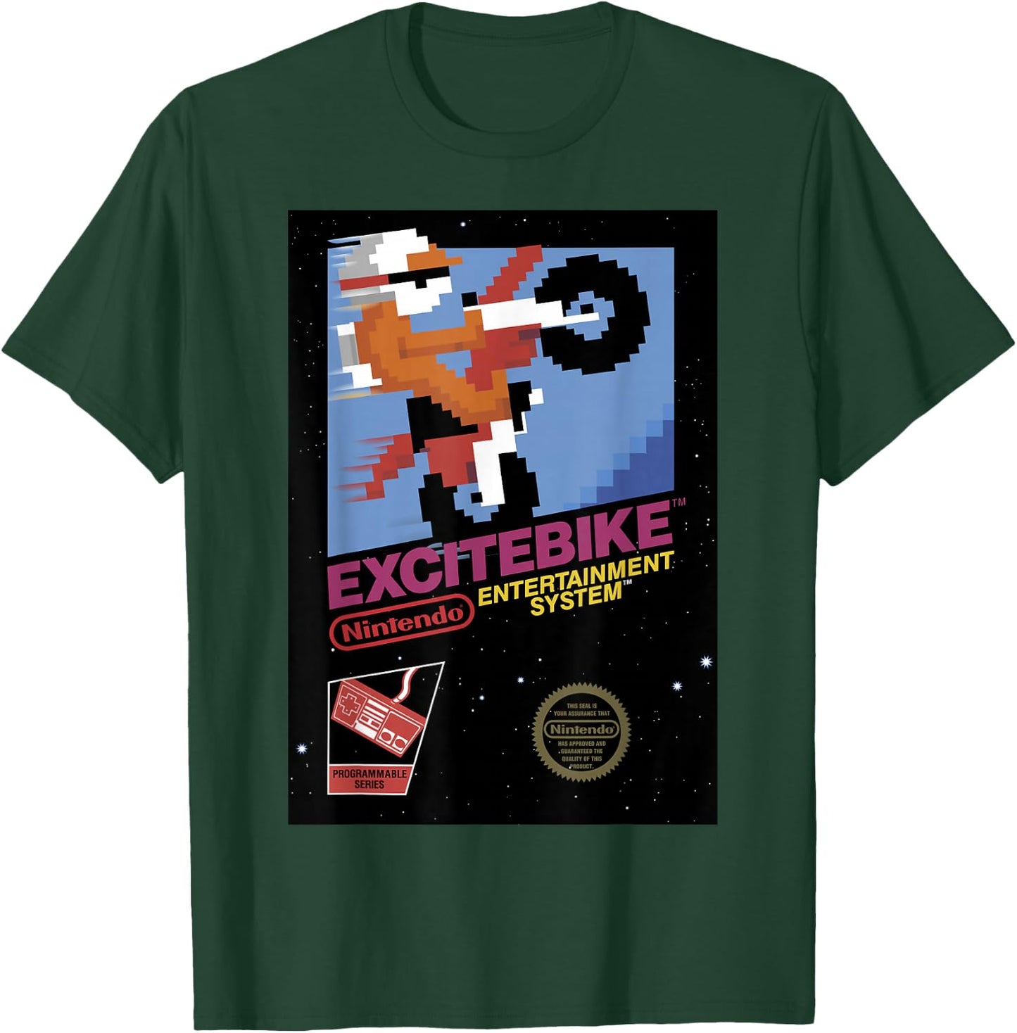 Nintendo NES Excitebike Game Retro Vintage Graphic T-Shirt - T-Shirt | Forest