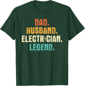 Electrician Dad Husband Legend Retro Father's Day Men T-Shirt - T-Shirt | Forest