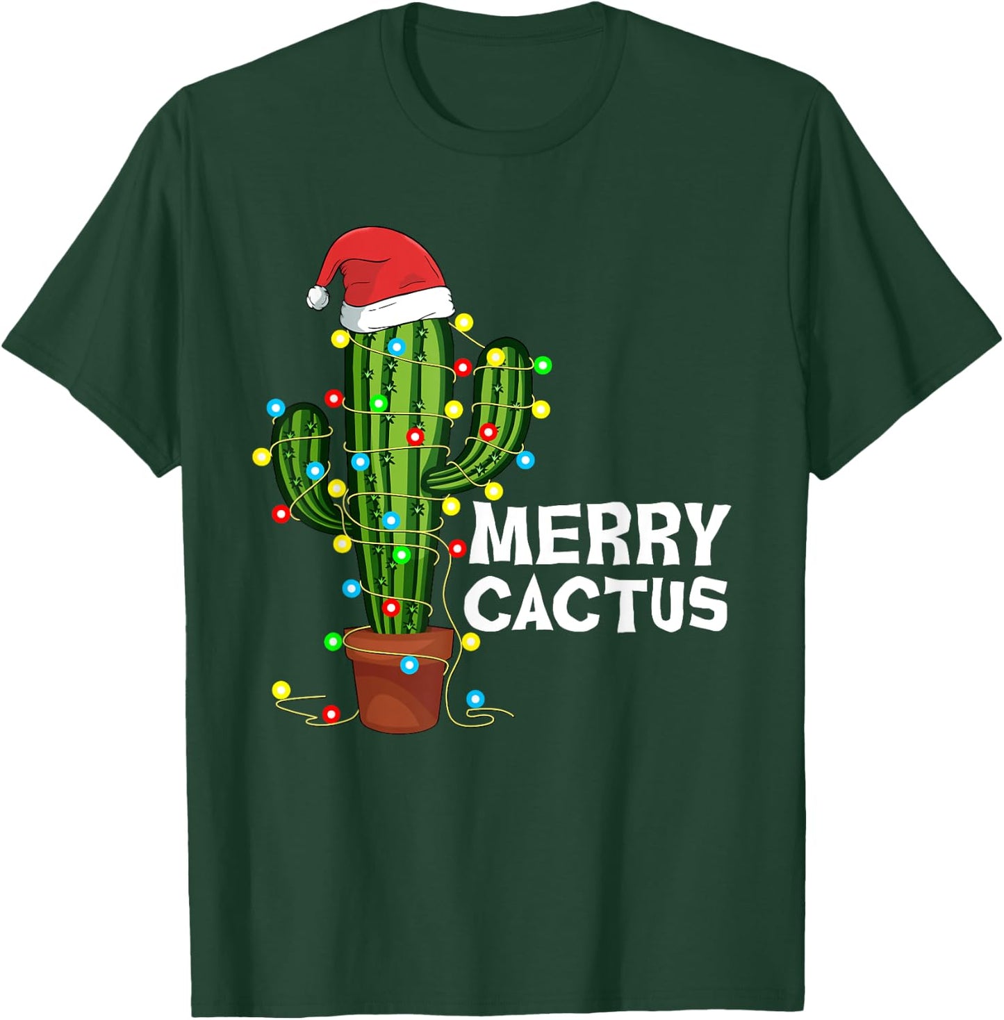 Merry Cactus Christmas Lover Funny Xmas Gift T-Shirt - T-Shirt | Forest