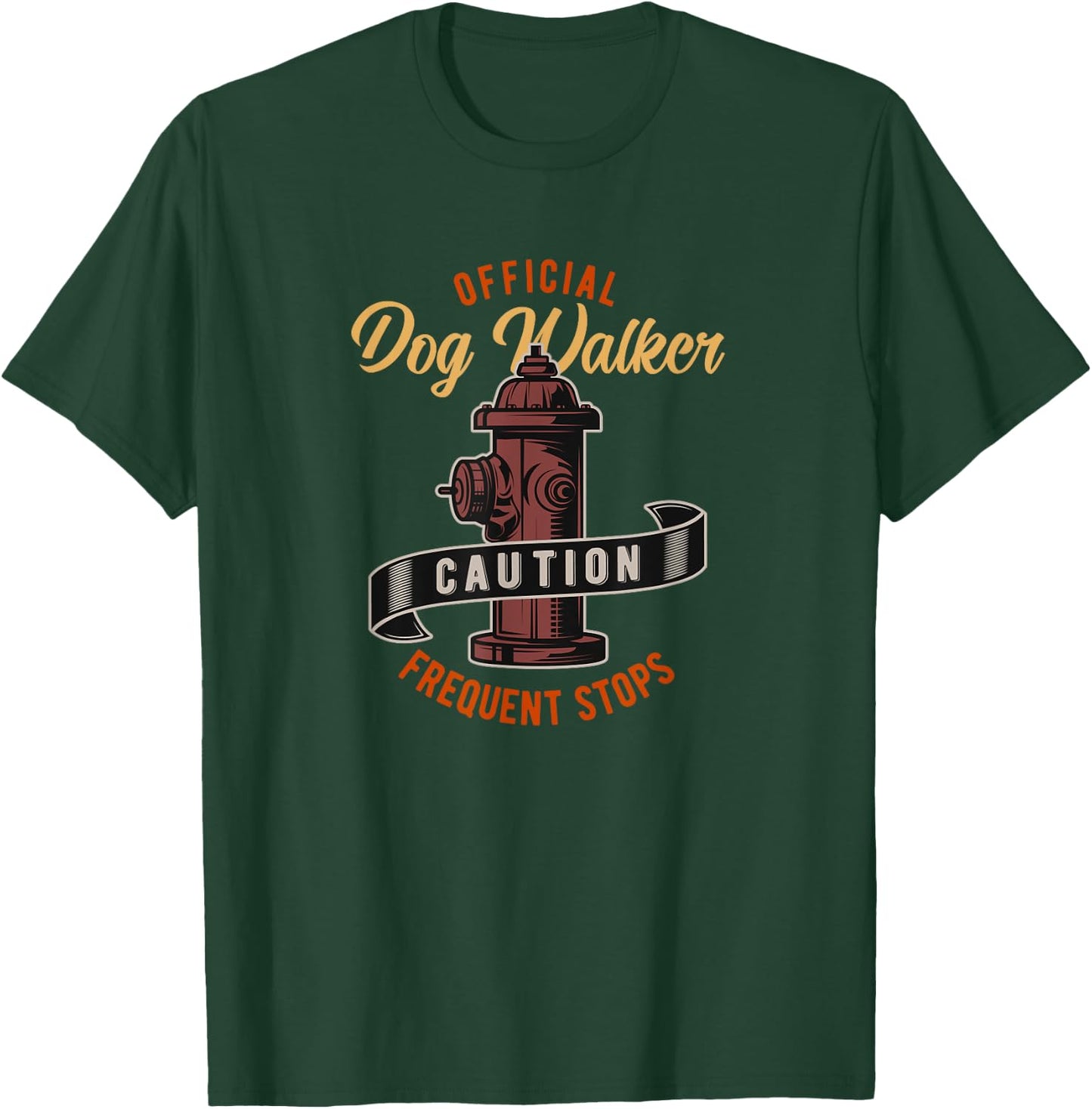 Funny Official Dog Walker Graphic, Walking the Dogs Men Women Girls Kids T-Shirt - T-Shirt | Forest