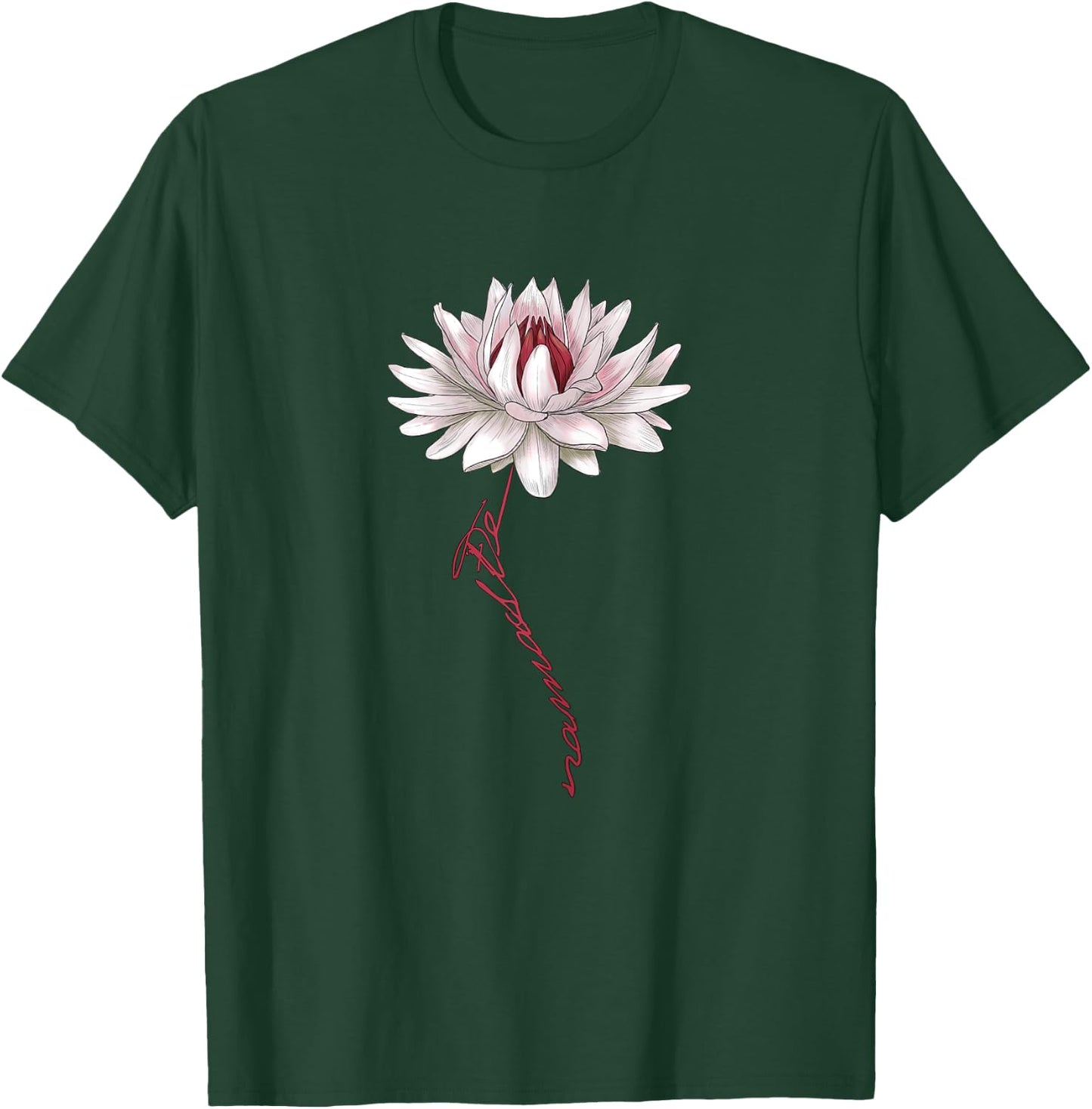 Namaste Spiritual White Water Lily Lotus for Yoga, Fitness T-Shirt - T-Shirt | Forest
