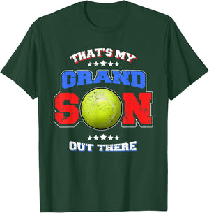 Tennis Thats My Grandson Out There Grandma Grandpa T Shirt T-Shirt - T-Shirt | Forest