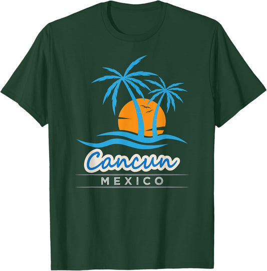 Vintage Retro Summer Vacation Mexico Cancun Beach T-Shirt - T-Shirt | Forest
