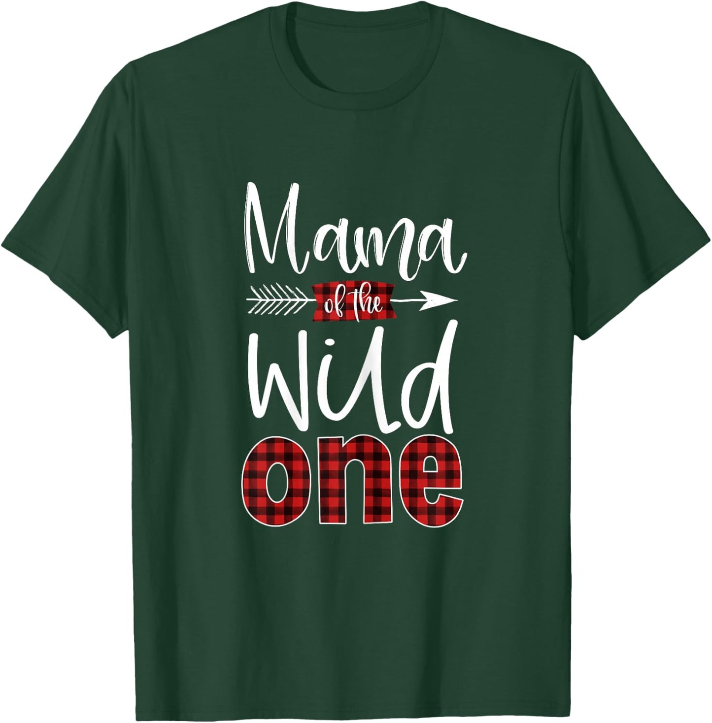 Mama of The Wild One Buffalo Plaid Lumberjack 1st Birthday T-Shirt - T-Shirt | Forest